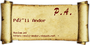 Péli Andor névjegykártya